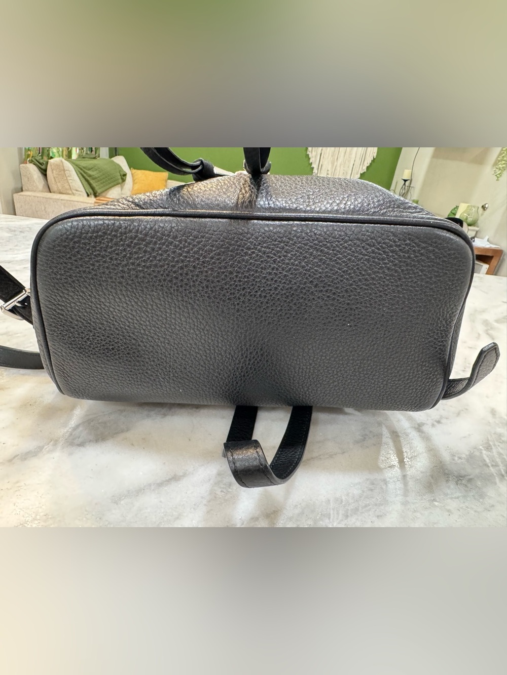 Michael Kors Rhea Black Pebbled Leather Backpack with Silver Hardware - Picture 3 of 8